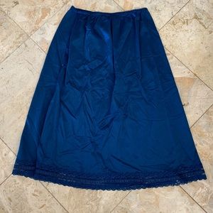 Preloved Vintage Impulse Satin Blue Lace UnderSlip Size Medium